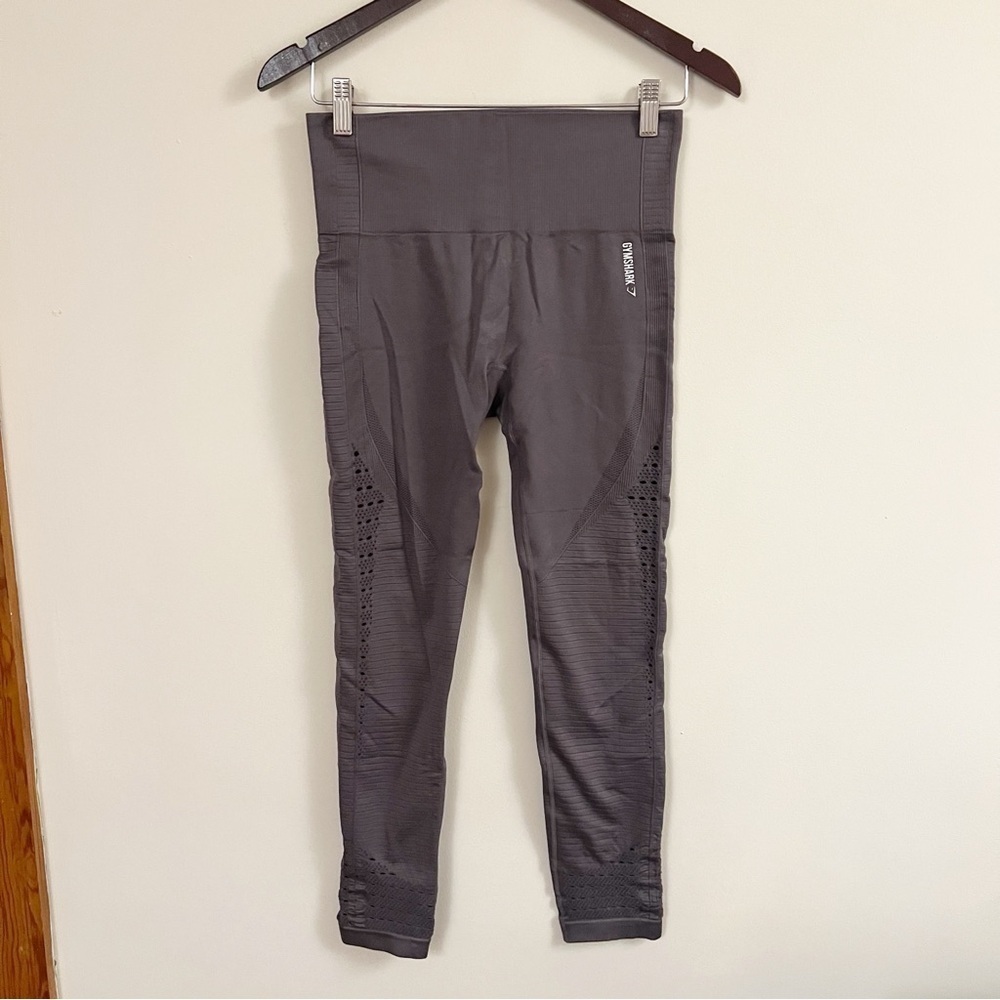 Gymshark Gray Ankle Fit Seamless Athletic Leggings Size Medium High Rise